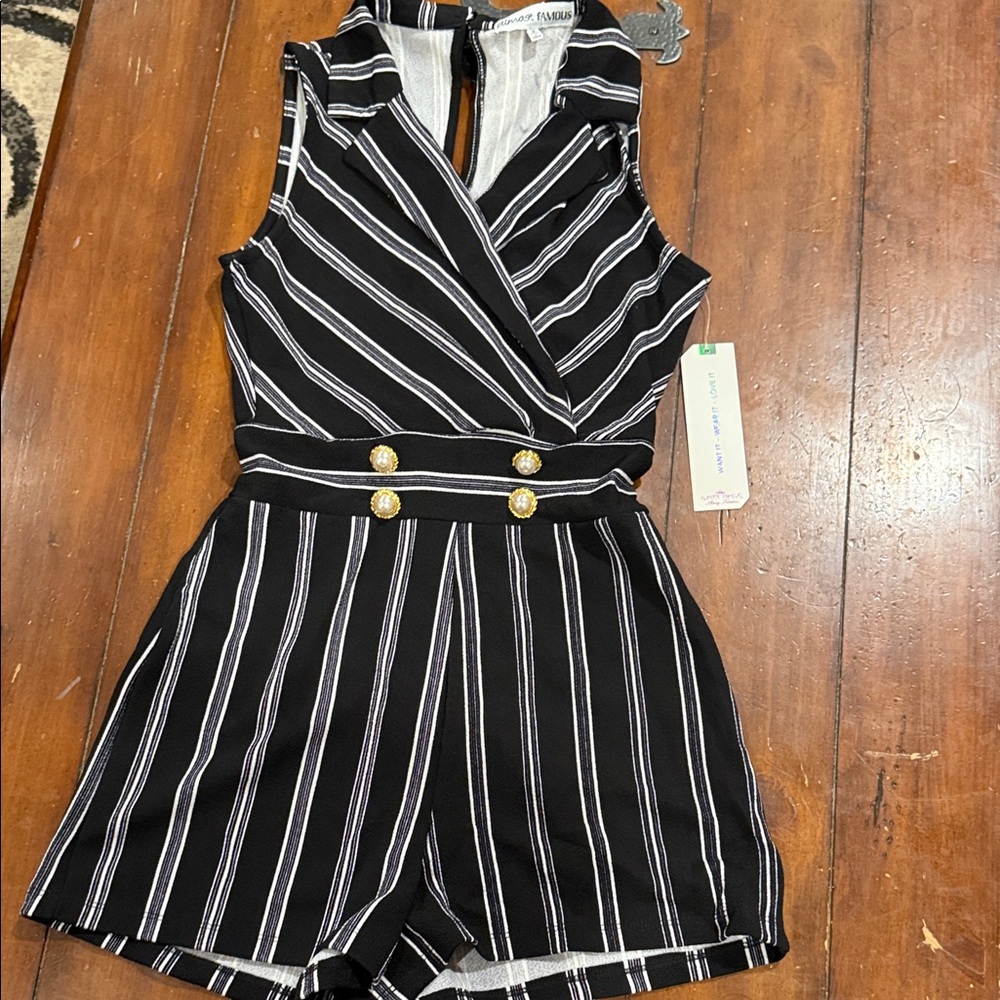 Almost Famous Black and White Striped Dress